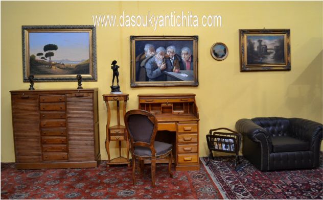 Classificatore-schedario a doppia serranda e cassettiera stile inglese - Foto 7