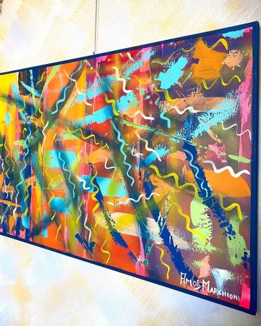 Particolare quadro moderno orizzontale astratto - Foto 4