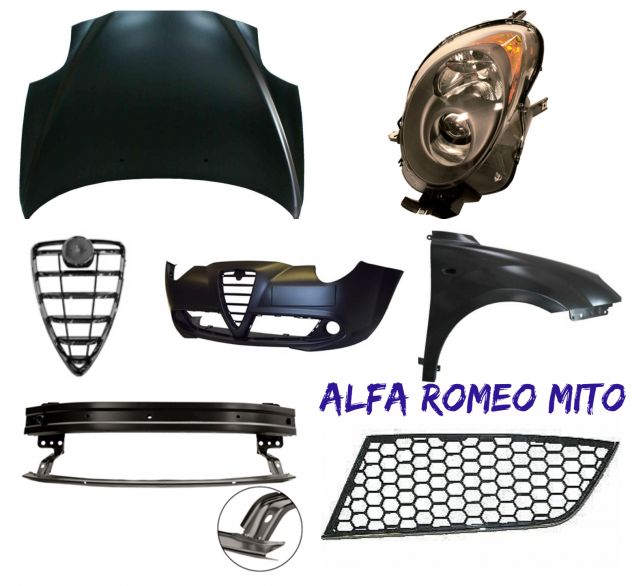 Alfa Romeo Mito musata parafango fanale ossatura rinforzo