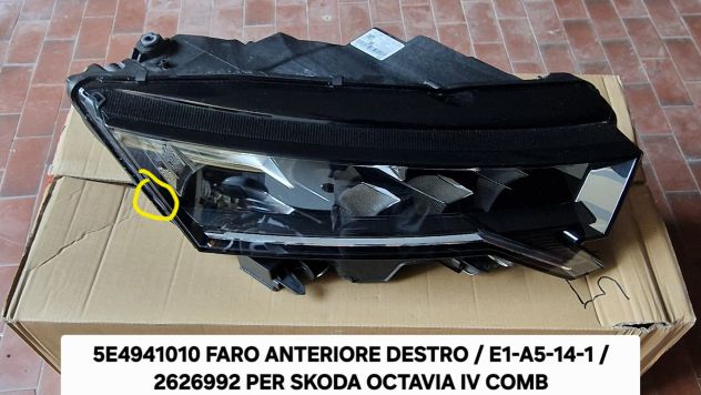 Faro ant Destro skoda octavia 5E4941010