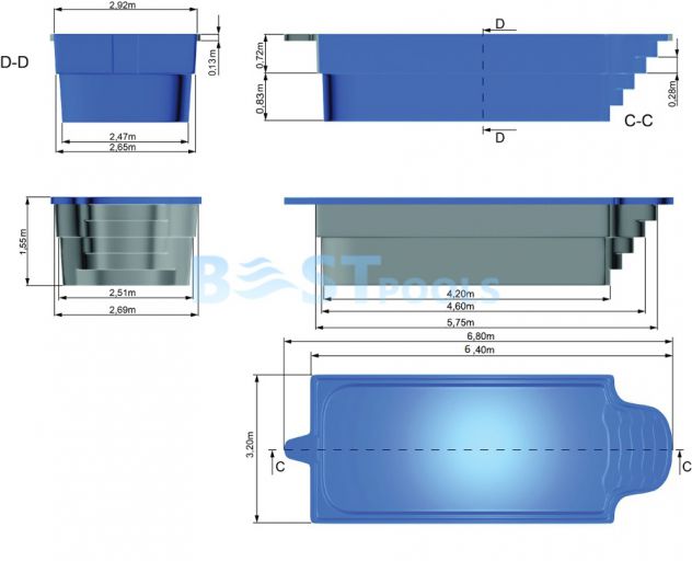 Piscina interrata in vetroresina direttamente di fabbrica. Consegna gratis - Foto 5