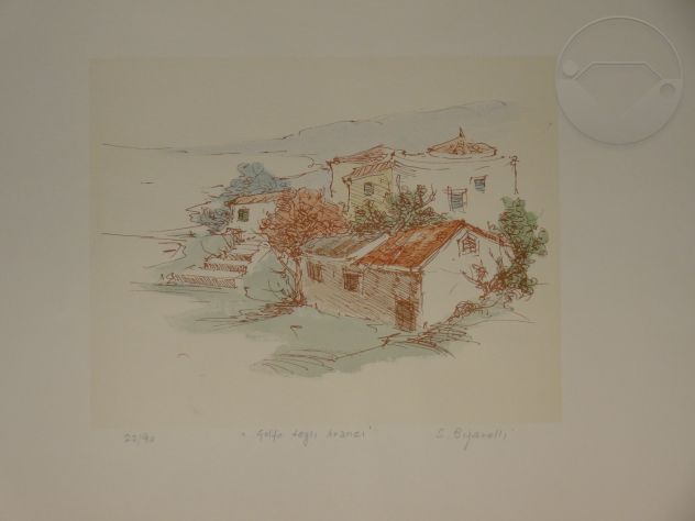 Sergio Bigarelli Litografia "GOLFO DEGLI ARANCI"