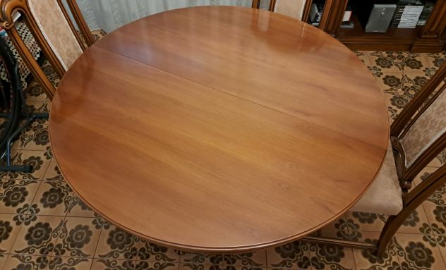 TAVOLO ROTONDO IN LEGNO CON 6 SEDIE - Foto 4