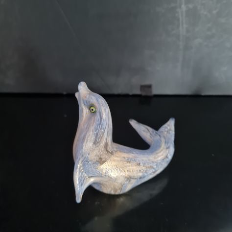 Duetto  La Murrina  formato da  foca  e pesce in vetro di Murano anni 90 marchia - Foto 3