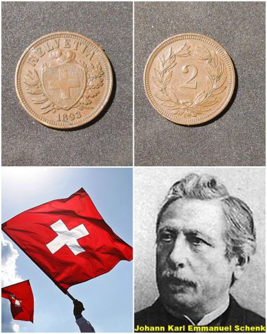 Helvetia, 2 Rappen 1893.