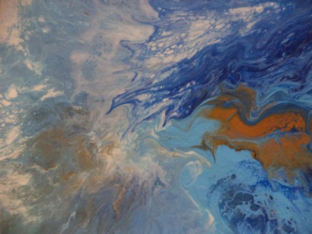 Elenart " l'isola " tecnica fluidart su tela - Foto 3