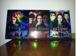 3 COFANETTI CON 6 DVD(2 DVD L'UNO)PARI A NUOVI,ORIGINALI,COMPLETI:TWILIGHT,NEW M