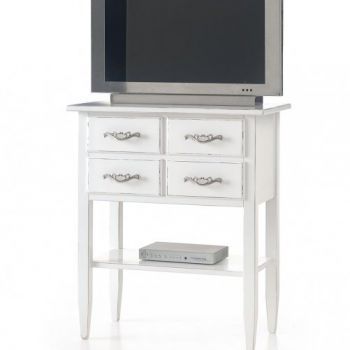 Porta televisore a 4 cassetti con ripiano.