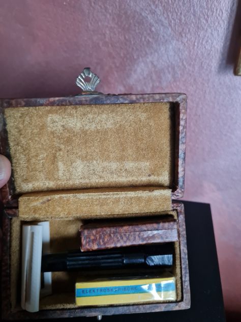 Antico rasoio bachelite in custodia originale in legno - Foto 2