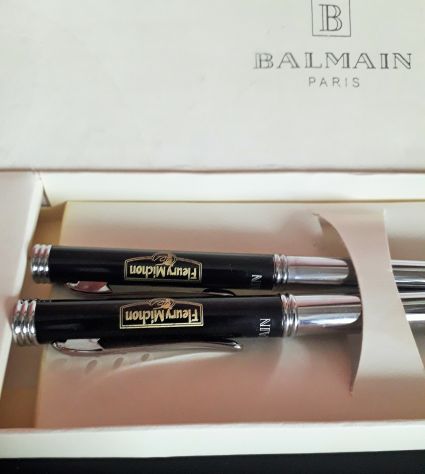 Parure vintage BALMAIN Paris formata da penna sfera e penna stilografica a cart - Foto 2