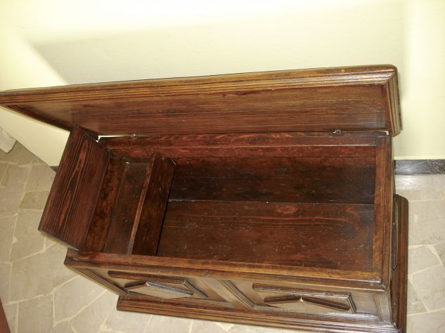 Cassapanca antica provenzale rovere massello doppie bugne.Restaurata. - Foto 2