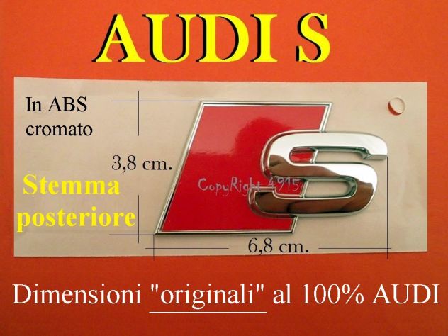 Logo Originale Audi, Anelli, per Portellone del Bagagliaio O Cofano del Motore, Cromato