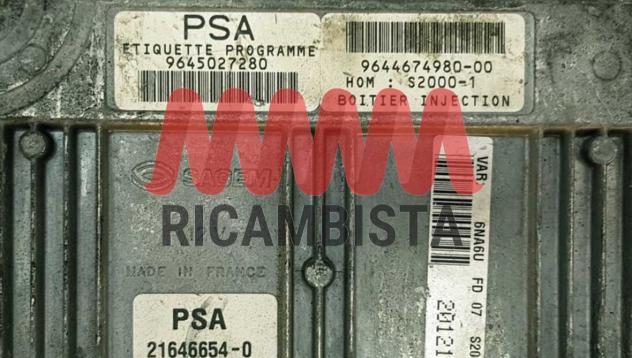 9644674980-00 9645027280 Citroen Xsara 1.8 centralina motore Sagem - Foto 2