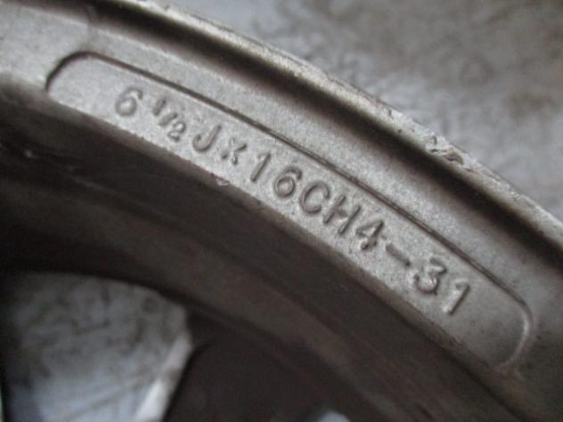 9652489880 SET 4 CERCHI IN LEGA DA 16 POLLICI PEUGEOT 307 CC 1.6 80KW B 5M 3P (2006) RICAMBIO USATO STRISCIATI (VEDI FOTO) 61/2X16CH4 ET31 4227 - Foto 3