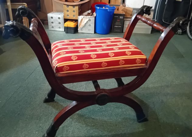 UNICO PARTICOLARE RARO SGABELLO INGLESE DI ANTIQUARIATO