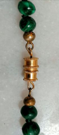 ANTICA BELLA COLLANA SCALARE IN AUTENTICA MALACHITE, 1960 CIRCA. - Foto 7