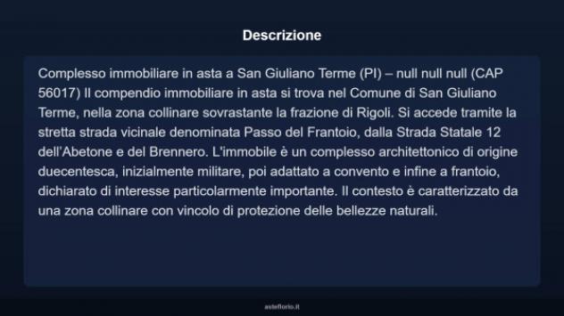 Immobile in asta di 38056 m² in vendita a San Giuliano Terme - Foto 5