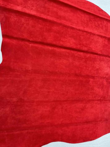 Pelle scamosciata rosso per Artigianato – Sp. 1,8 - Foto 5