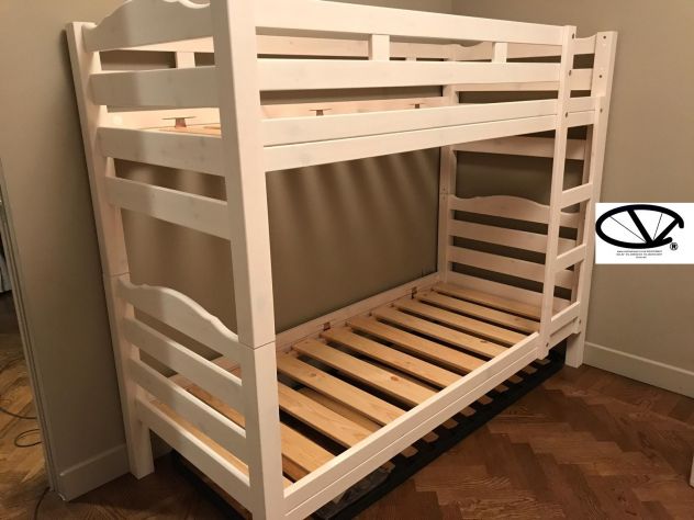 LETTO A CASTELLO IN PINO GREZZO, 88x203x167 - Foto 6