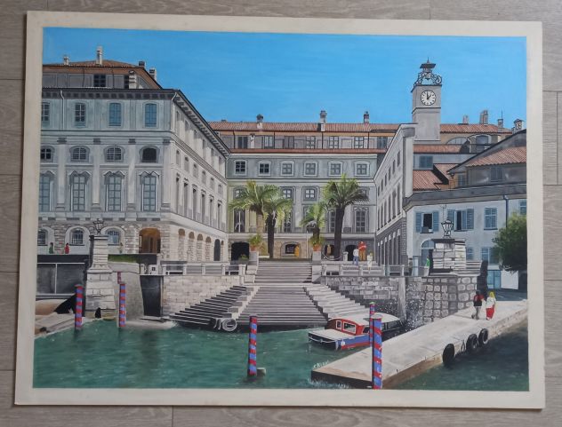 Quadro a tempera raffigurante Palazzo Borromeo