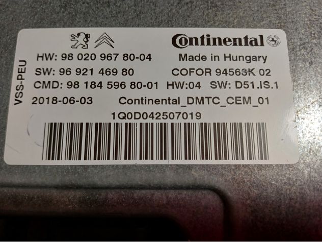 centralina start stop 2014 continental per CITROEN C4 CACTUS 1.6 98 020 967 80 - Foto 4