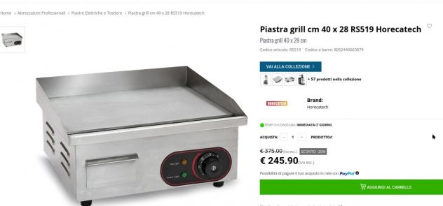 PIASTRA GRILL RS519 cm 40x28