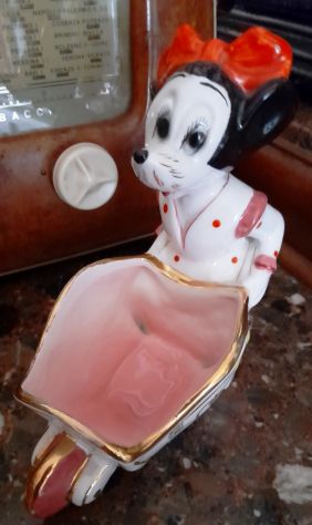 Minnie con carriola in ceramica 15x16 vintage - Foto 3