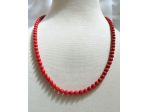 COLLANA REGOLARE IN CORALLO BAMBÙ CHIUSURA A MOSCHETTONE ARGENTO DORATO 925.
