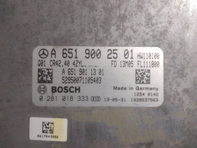 CENTRALINA MOTORE MERCEDES BENZ, BOSCH 0 281 018 333, 0281018333, A 651 900 25 0 - Foto 4
