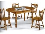 Mobili Rustici in Legno Tavolo Ovale 200x80x4 + 4 Sedie Nuovo