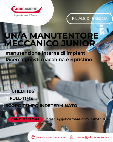 UN/A MANUTENTORE MECCANICO JUNIOR