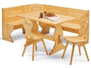 Set completo composto da N. 01 Giropanca ad angolo in legno massello L 173 x 133