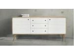 Mobili Rustici Credenza Legno Moderna 2 Ante 3 Cass Bicolore Cod 201M