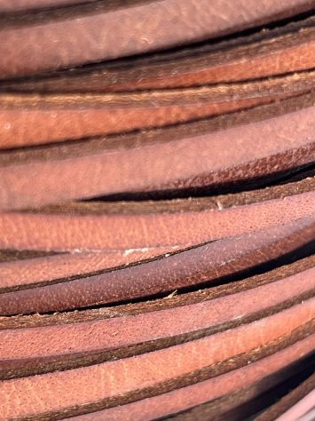 T86 Nastro in pelle a vegetale anilina brandy H 5 mm - L 200 mt - Foto 8