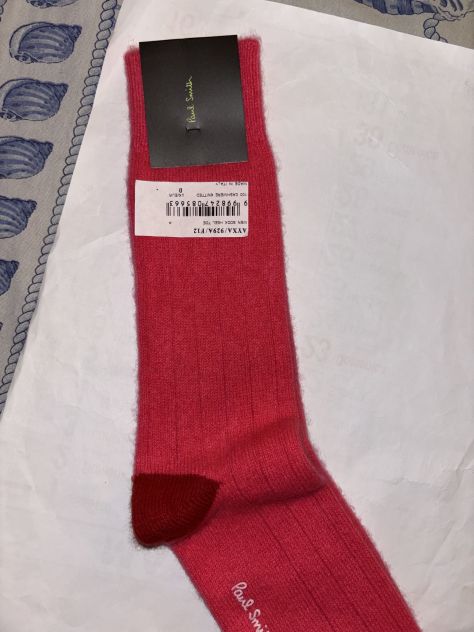 CALZE NUOVE DA UOMO IN PURO CASHMERE FIRMATE ORIGINALI PAUL SMITH,MADE IN ITALY - Foto 8