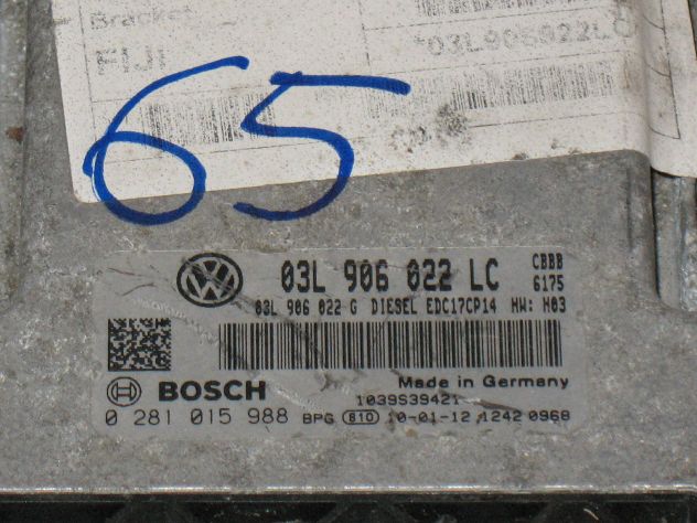 0281015988 ECU VW VOLKSWAGEN SCIROCCO 2.0 03L906022LC EDC17CP14 03L906022G - Foto 2