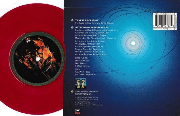 PINK FLOYD - Take It Back Ltd - 7” / 45 giri 1994 Red Vinyl Unplayed UK EMI - Foto 2