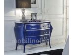 Comò 3 cassetti finitura blu e argento - Nuovo