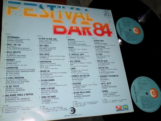 FESTIVALBAR '84 - 2 x LP / 33 giri "Disco TV" 1984 - Vasco Rossi,Nannini,Raf,Oxa - Foto 2