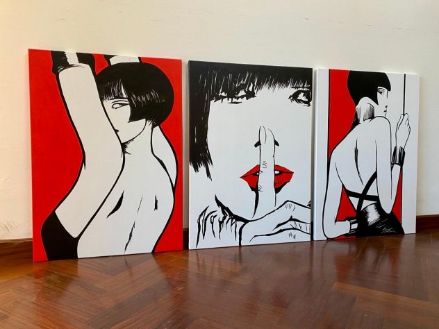 Set Quadri Pop Art dipinti a mano Valentina Crepax - Foto 2