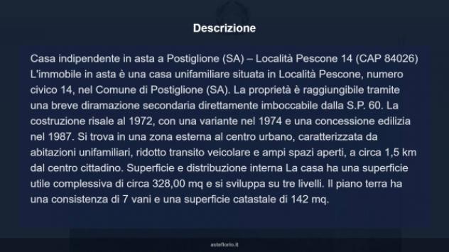 Immobile in asta di 328 m² con più di 5 locali in vendita a Postiglione - Foto 4