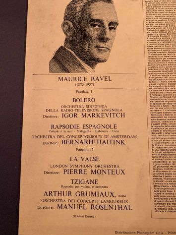 LP 33 giri  Di Stefano - Ravel - Von Karajan -Cin-Ci-La   Lotto 19 - Foto 8