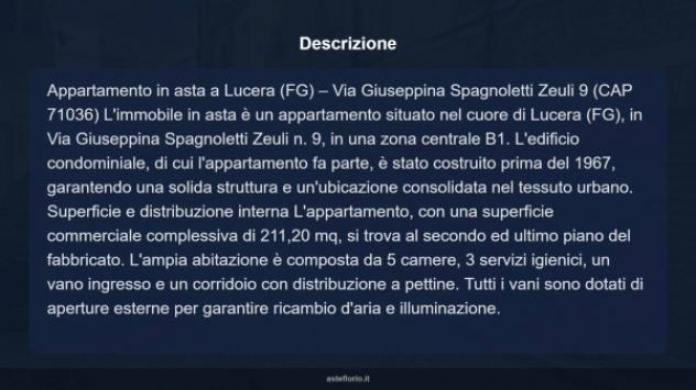 Immobile in asta di 211 m² con più di 5 locali e box auto in vendita a Lucera - Foto 12