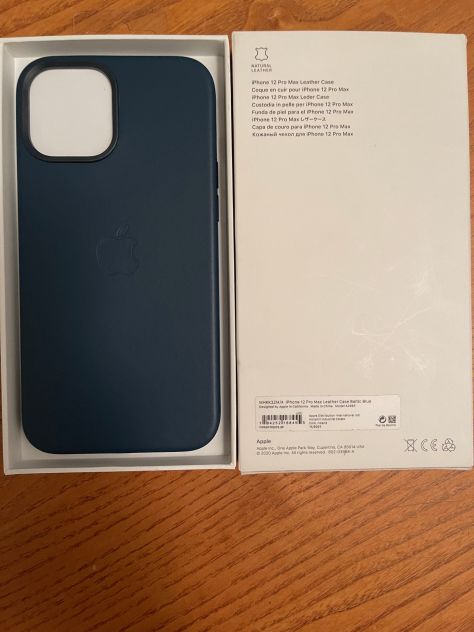 Custodia Iphone in pelle con MagSafe blu scuro