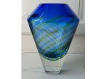VASO SALVIATI IN VETRO DI MURANO BLU H 33 CM, D 23 CM