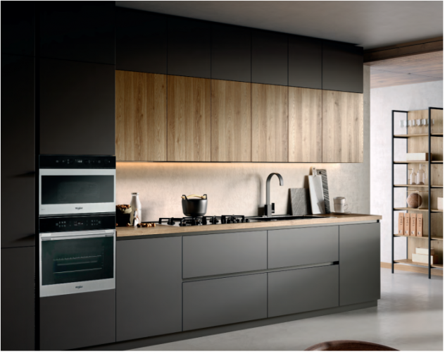 CUCINA LINEARE A TUTTA ALTEZZA COMPLETA DI ELETTRODOMESTICI CUCINE SU MISURA