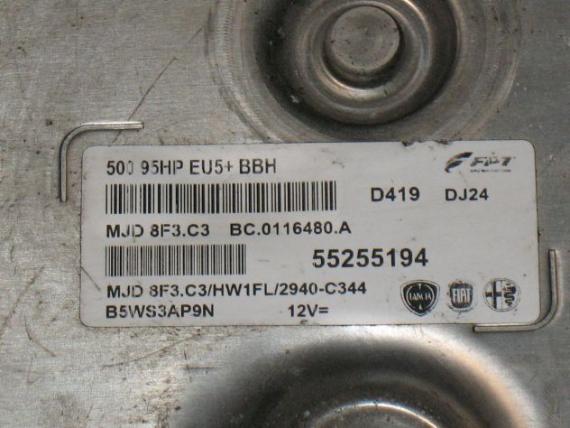 55255194 ECU CENTRALINA FIAT 50095HP 8F3.C3 55255194 MJD8F3.C3 HW1FL - Foto 2