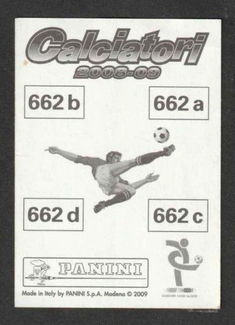 FIGURINA ALBUM CALCIATORI PANINI 2008-09 SCUDETTO SERIE C N.662 ESAURITA NUOVA - Foto 2