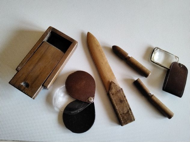 Accessori scrivania 30/40 in legno vintage