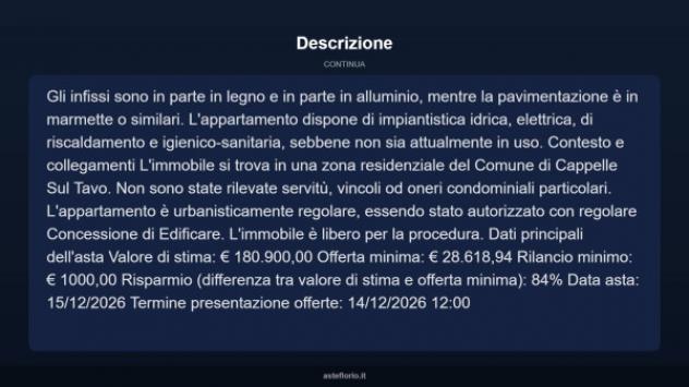 Immobile in asta di 134 m² con più di 5 locali in vendita a Cappelle sul Tavo - Foto 17
